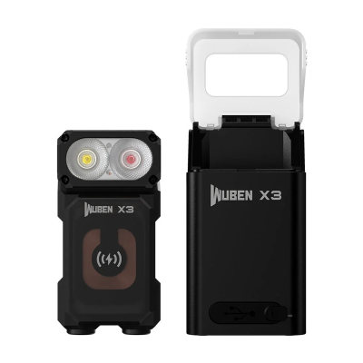 Φακός WUBEN X3 Pro Black Lightok X3 Owl Compact Rechargeable EDC (Red and white light)
